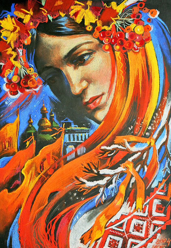 «Україна чекає». 2004. Папір тонований, пастель